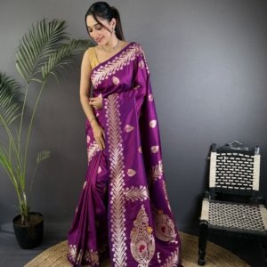 Triber Meenakari Banarasi Silk Saree - Image 3