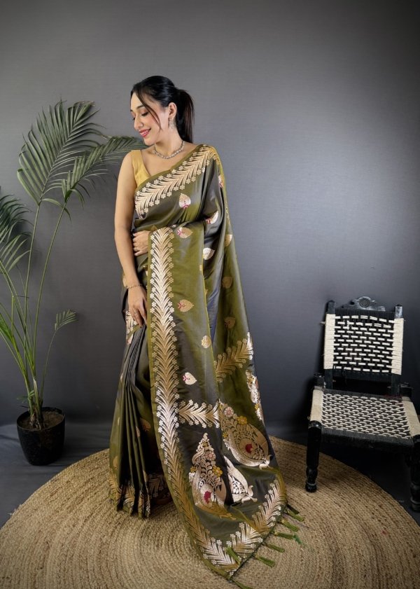 Triber Meenakari Banarasi Silk Saree