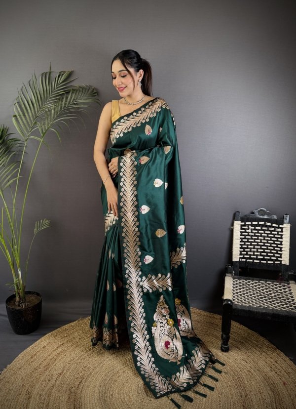 Triber Meenakari Banarasi Silk Saree