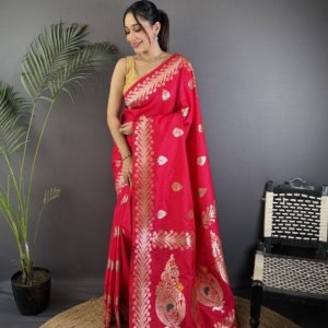 Triber Meenakari Banarasi Silk Saree - Image 8