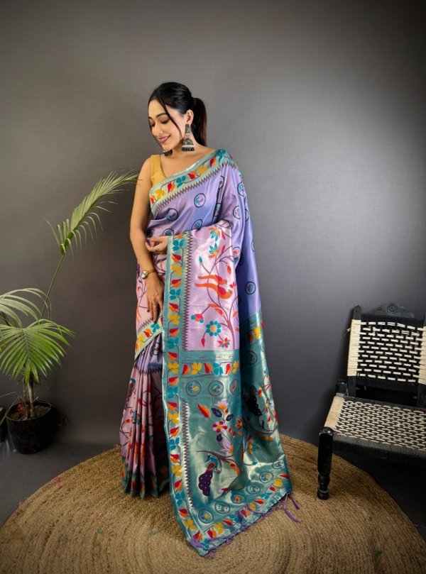Meenakari Paithani Silk Saree