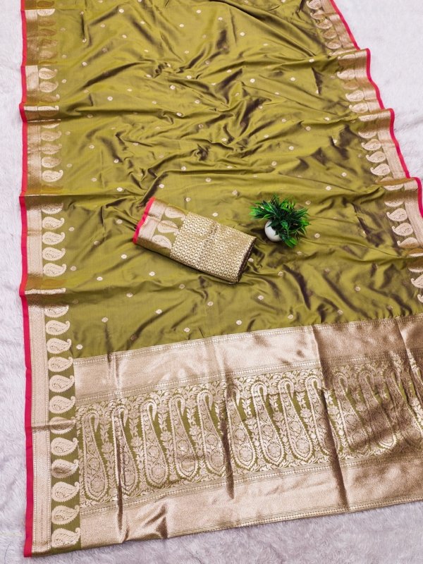 Avinya Gold Zari Banarasi Silk Saree