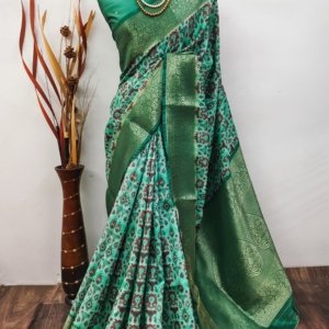 Digital Elegance Lichi Silk Saree - Image 7
