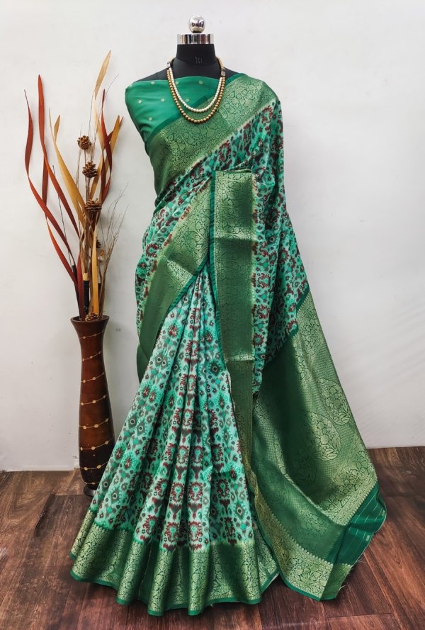 Digital Elegance Lichi Silk Saree