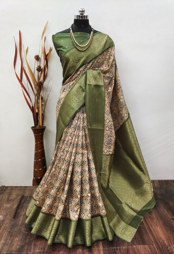 Digital Elegance Lichi Silk Saree