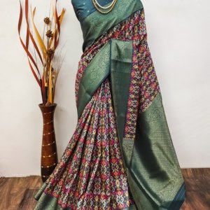 Digital Elegance Lichi Silk Saree - Image 4