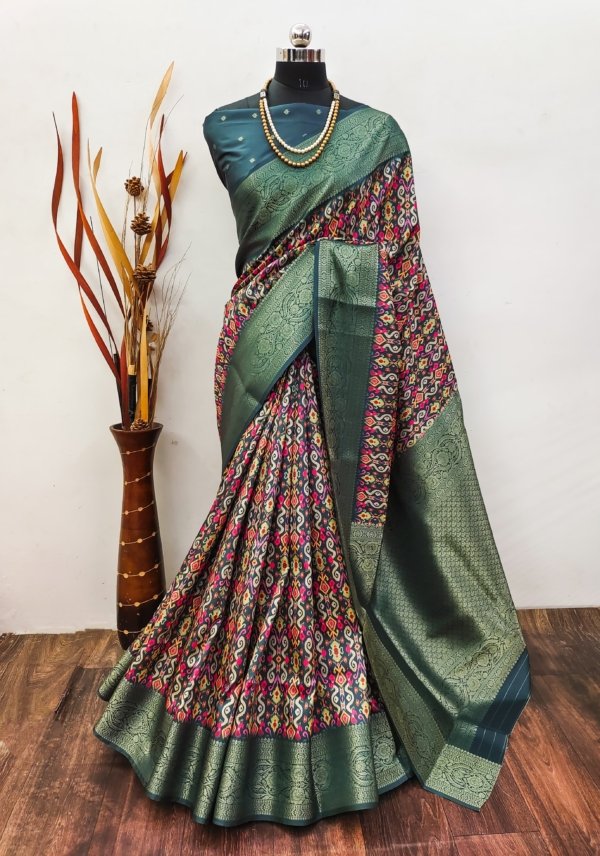 Digital Elegance Lichi Silk Saree