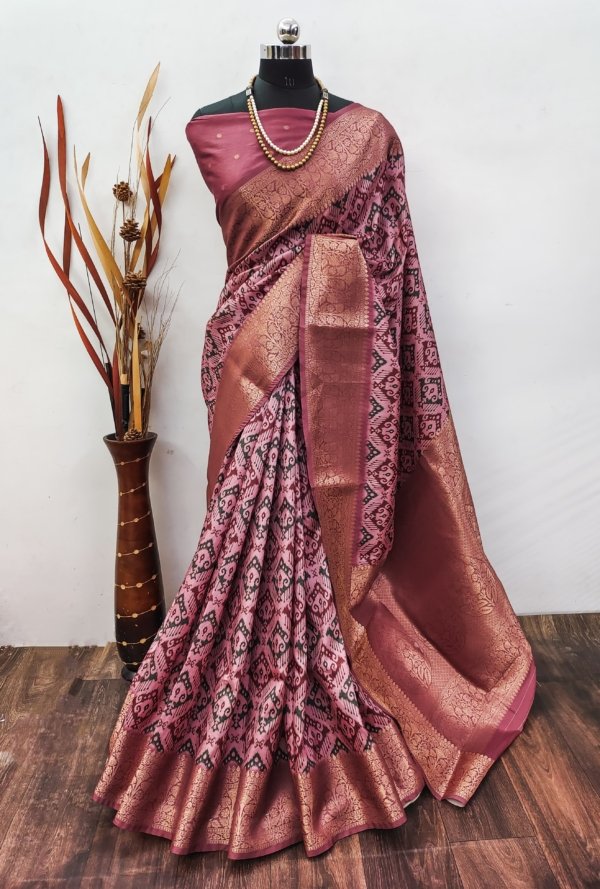 Digital Elegance Lichi Silk Saree