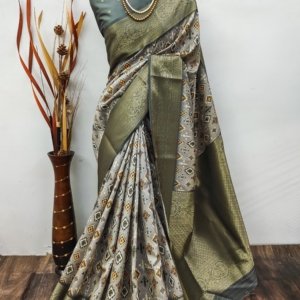 Digital Elegance Lichi Silk Saree - Image 5