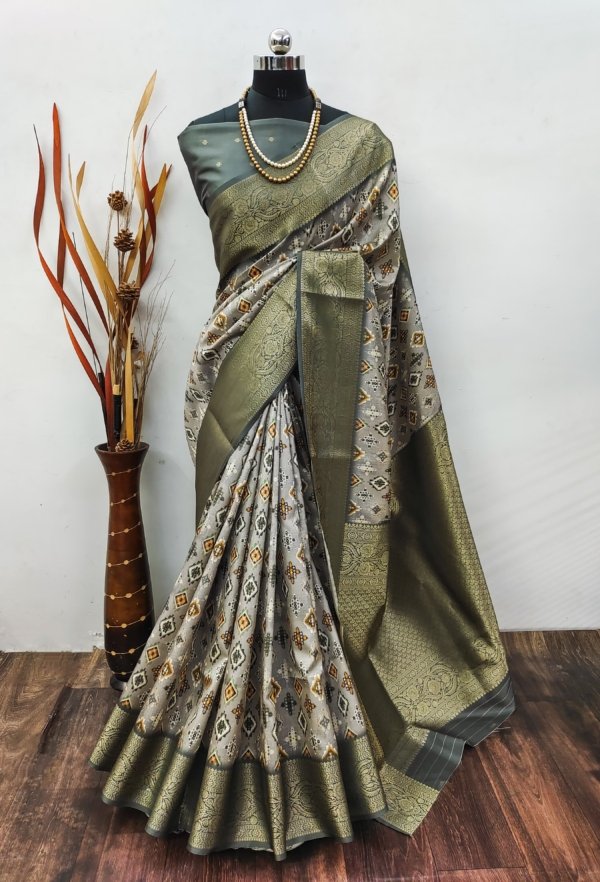 Digital Elegance Lichi Silk Saree