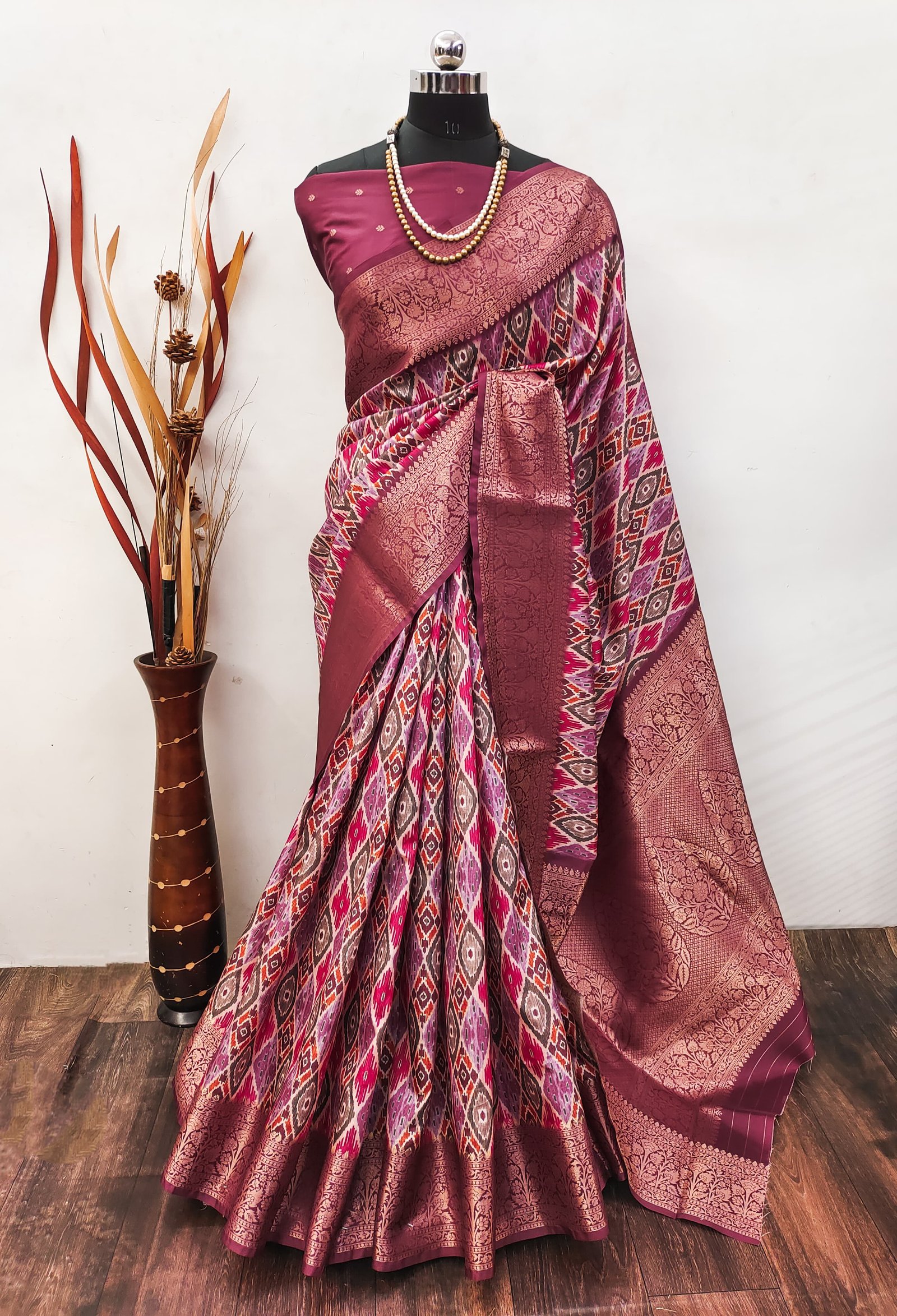 Digital Elegance Lichi Silk Saree - Image 6