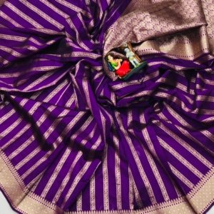Meenakari Zari Banarasi Silk Saree - Image 4