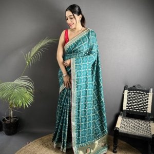 Sequin Bandhej Vichitra Silk Saree