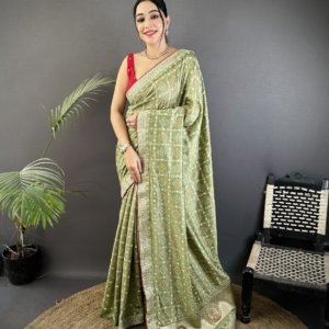 Sequin Bandhej Vichitra Silk Saree
