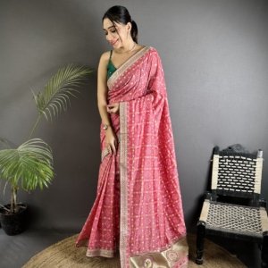 Sequin Bandhej Vichitra Silk Saree