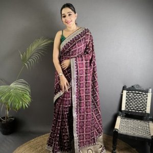 Sequin Bandhej Vichitra Silk Saree