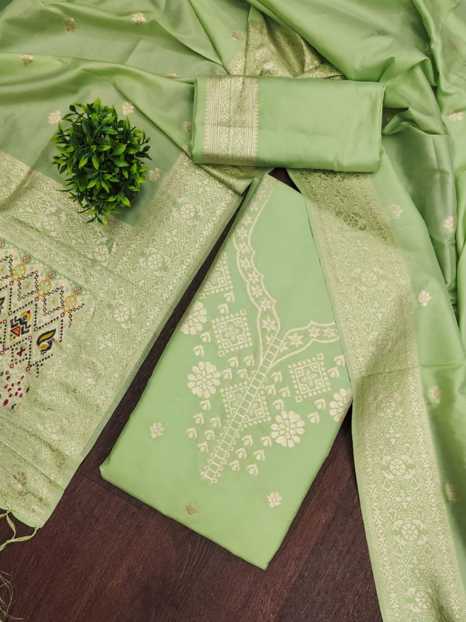 Premium Royal Paithani Silk Dress Material - Image 5