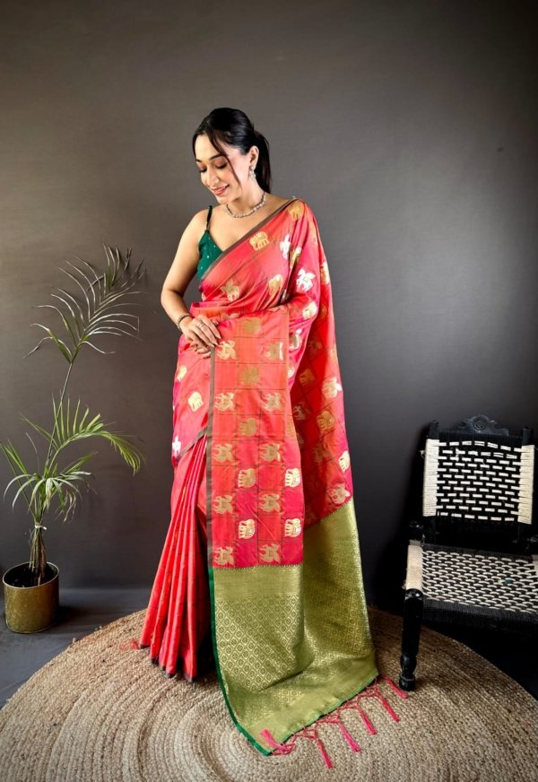 Dual Zari Soft Silk Saree