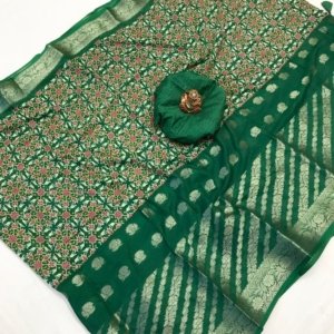 Elegant Foil Print Fancy Saree - Image 4