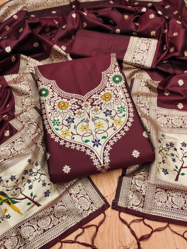 Premium Royal Paithani Dress Material Collection