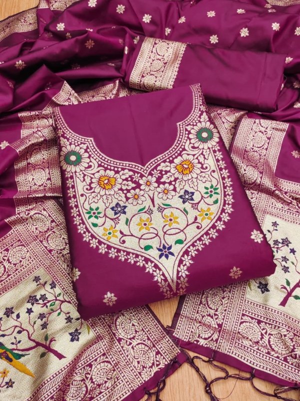 Premium Royal Paithani Dress Material Collection