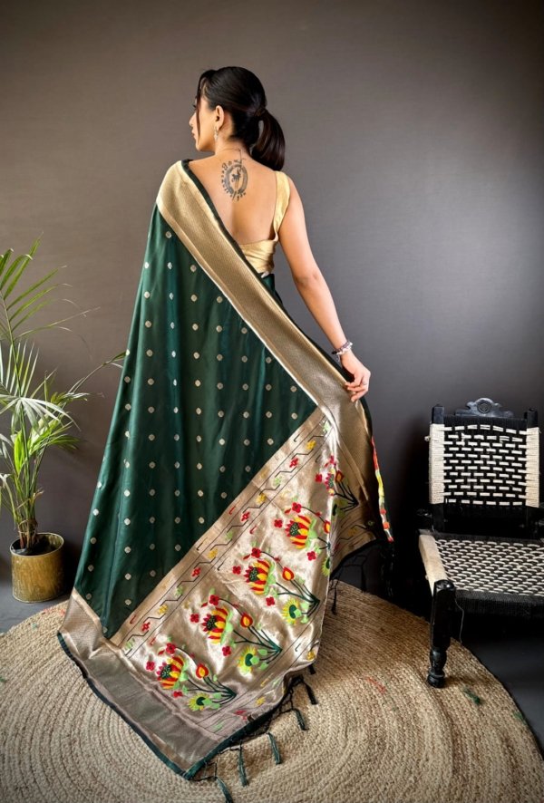 Premium Zari Paithani Lichi Silk Saree