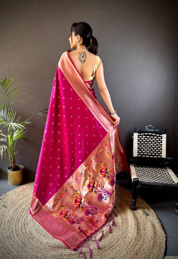 Premium Zari Paithani Lichi Silk Saree