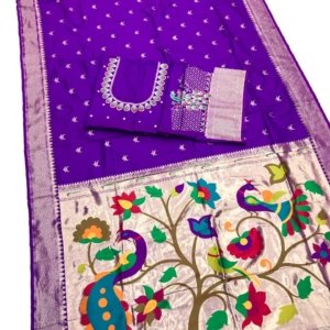 Tilak Paithani Banarasi Lichi Silk Saree - Image 4