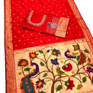 Tilak Paithani Banarasi Lichi Silk Saree - Image 5