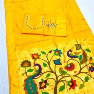 Tilak Paithani Banarasi Lichi Silk Saree - Image 6