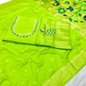 Tilak Paithani Banarasi Lichi Silk Saree - Image 2