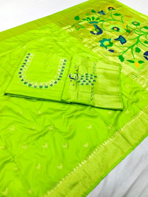 Tilak Paithani Banarasi Lichi Silk Saree
