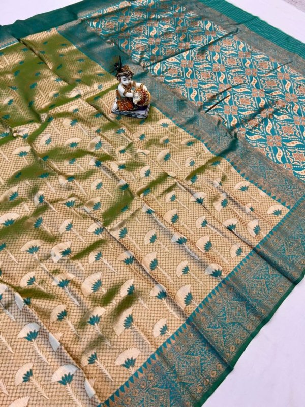Dharmavaram Copper Gold Zari Silk Saree