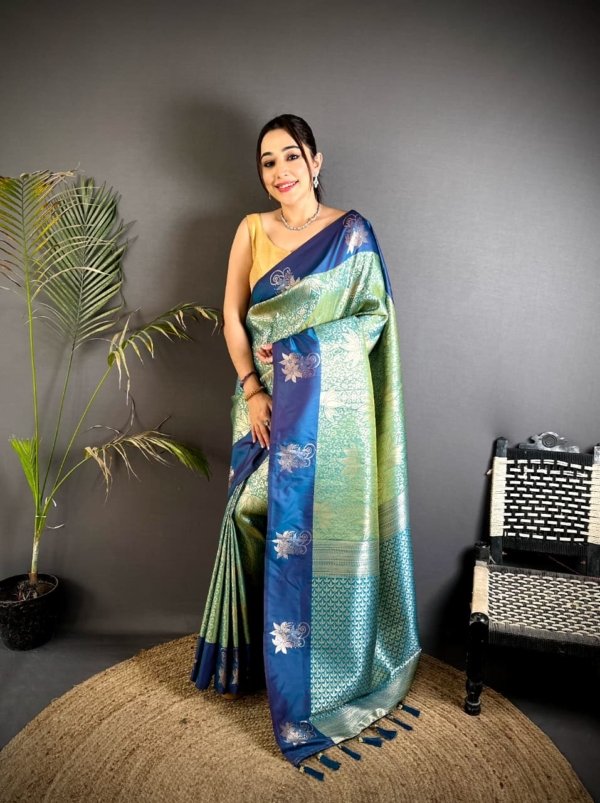 Rose Gold Zari Soft Silk Saree