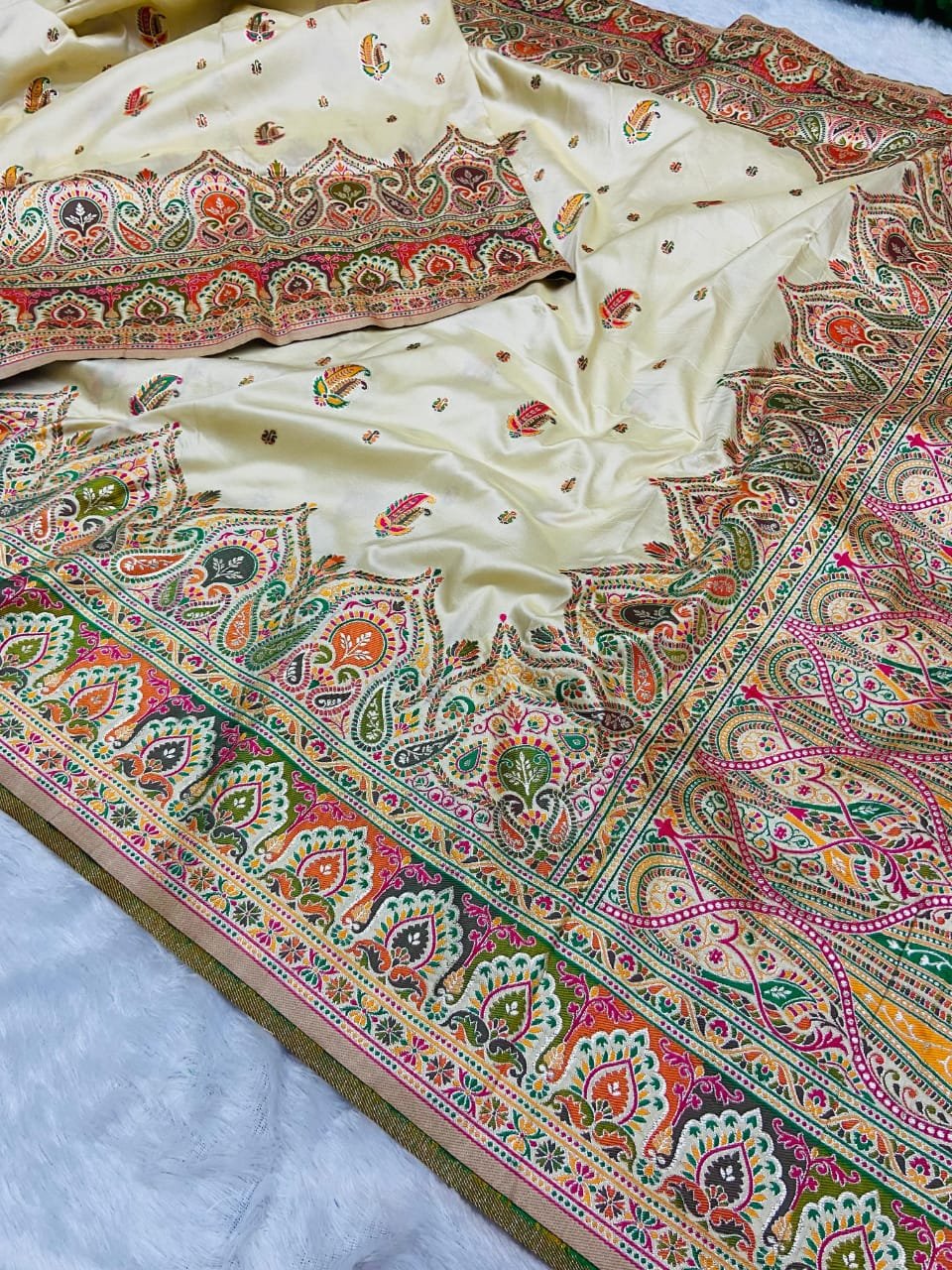 Meena Pashmina Silk Saree - Image 1