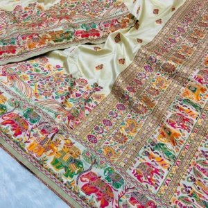 Meena Pashmina Silk Saree
