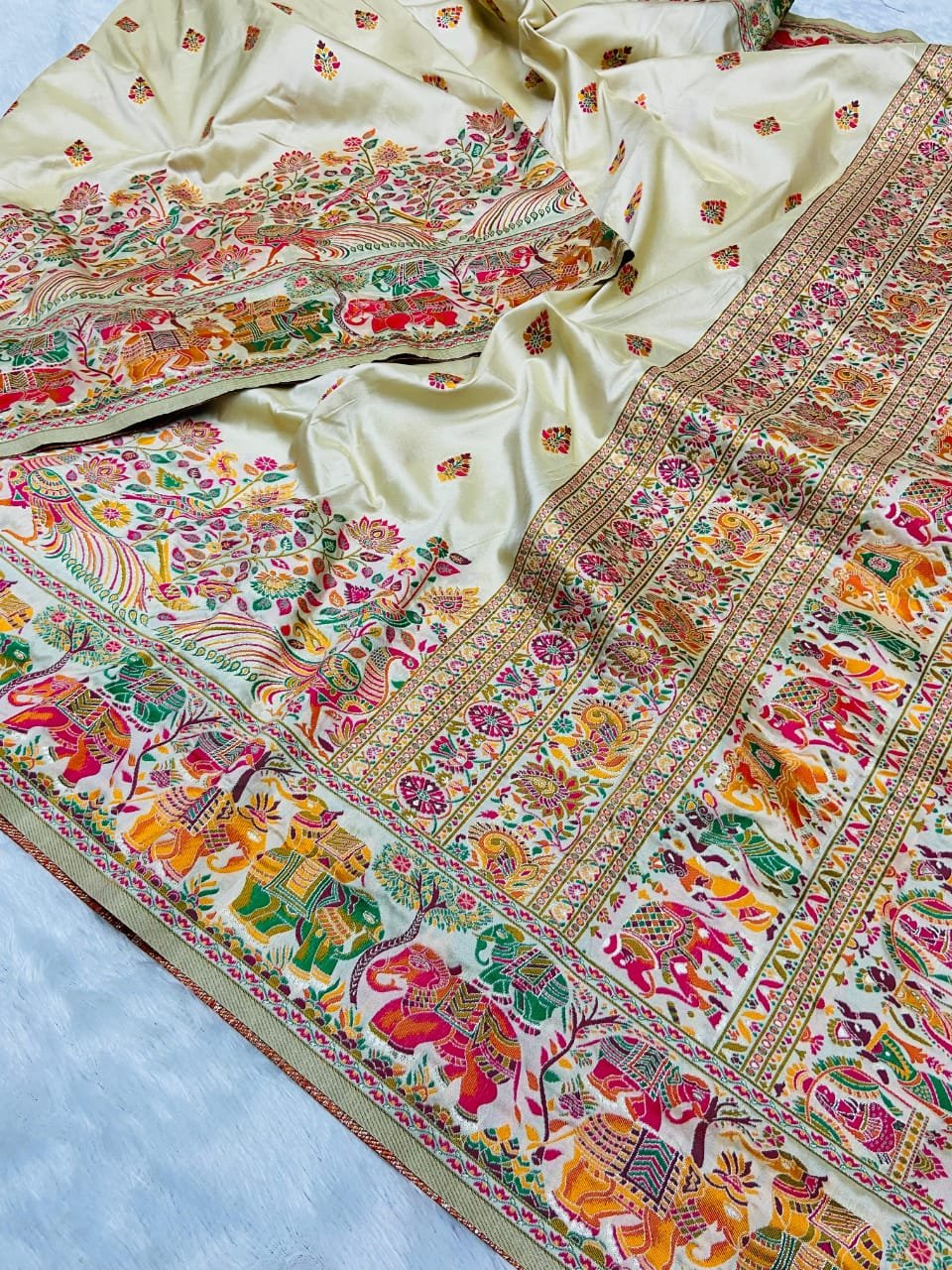 Meena Pashmina Silk Saree - Image 1