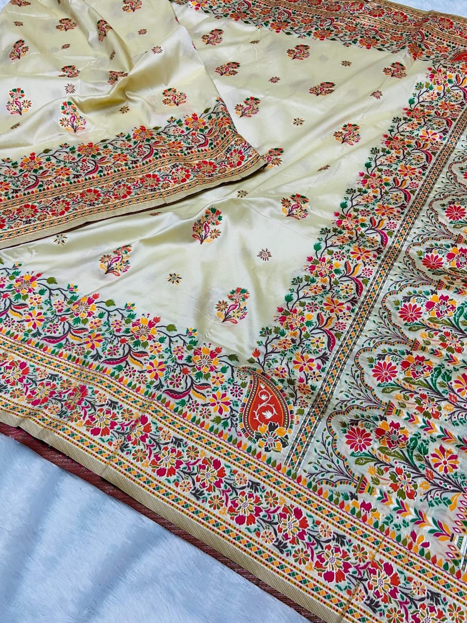 Meena Pashmina Silk Saree - Image 1
