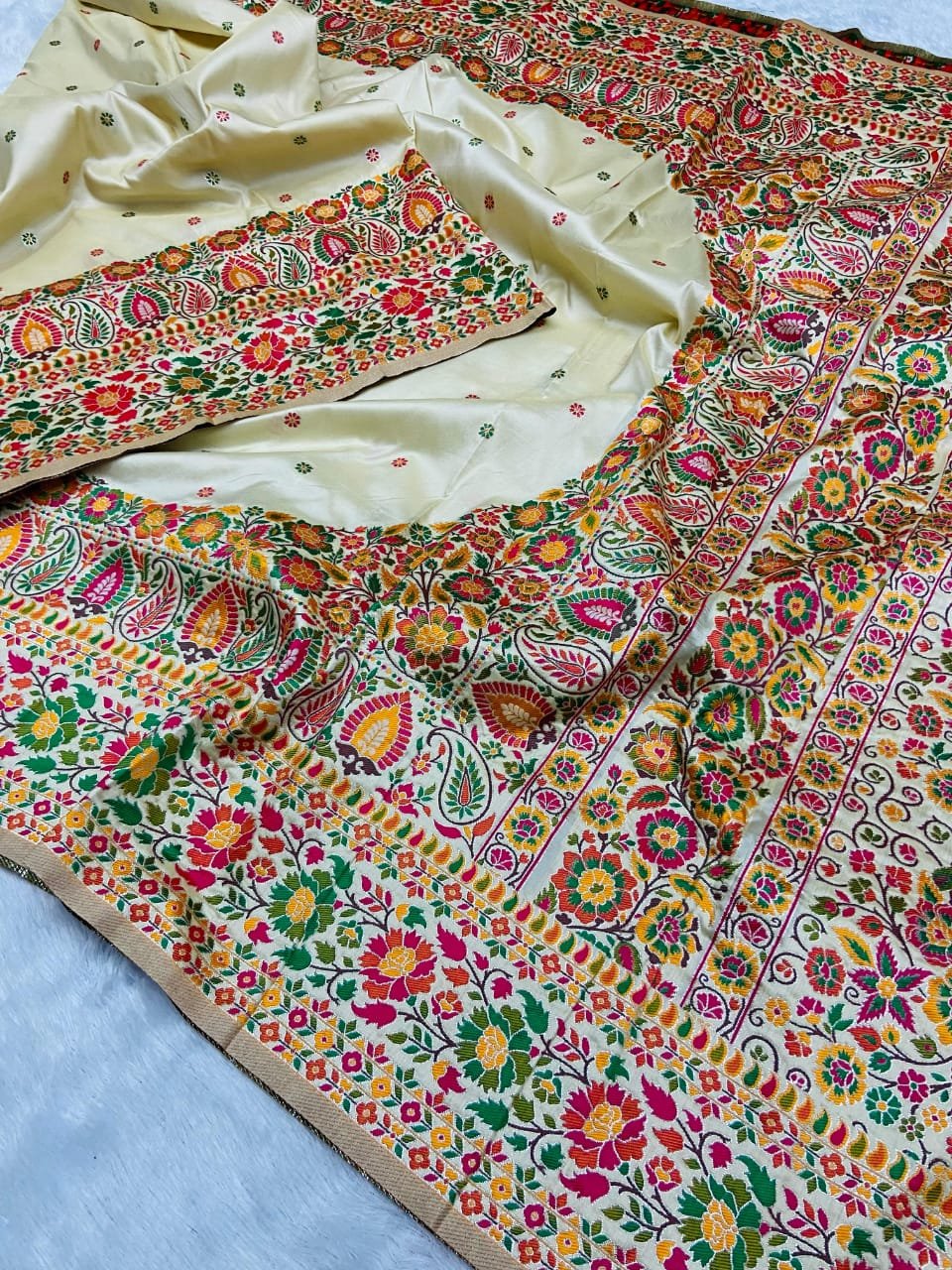 Meena Pashmina Silk Saree - Image 1