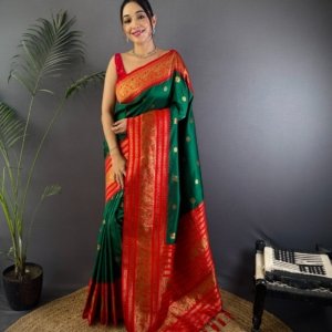 Two-Tone Narayan Soft Silk Saree - Image 6