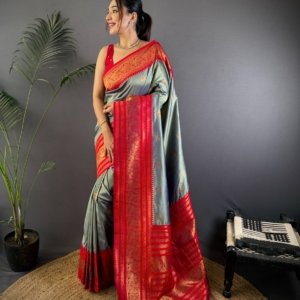Two-Tone Narayan Soft Silk Saree - Image 7