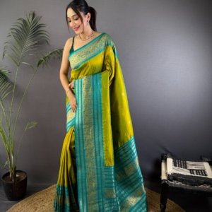 Two-Tone Narayan Soft Silk Saree - Image 5