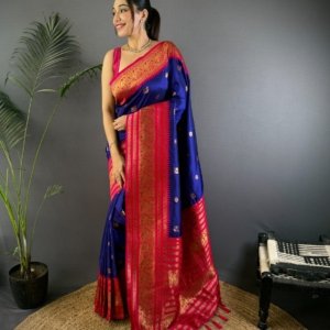 Two-Tone Narayan Soft Silk Saree - Image 4