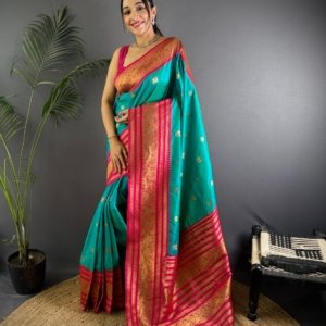 Two-Tone Narayan Soft Silk Saree - Image 9