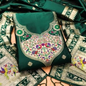 Paithani Royale Unstitched Silk Suit Set