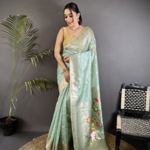 Royal Mina Butti Paithani Tissue Silk Saree
