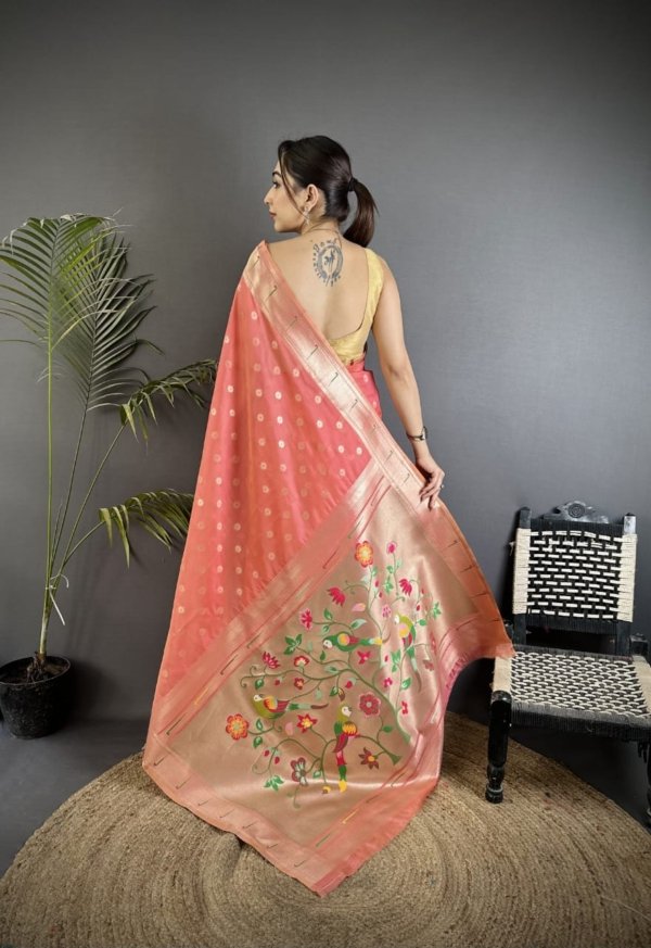 Royal Mina Butti Paithani Tissue Silk Saree