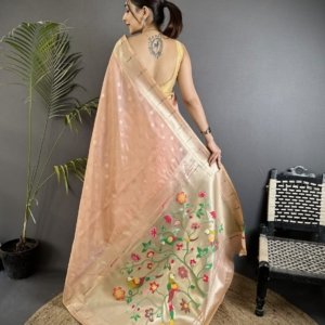 Royal Mina Butti Paithani Tissue Silk Saree - Image 7