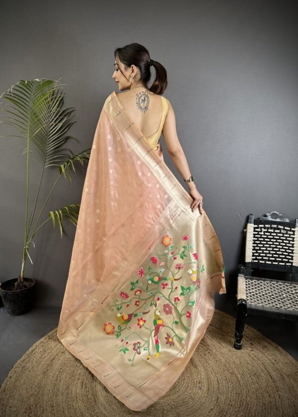 Royal Mina Butti Paithani Tissue Silk Saree