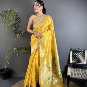 Royal Mina Butti Paithani Tissue Silk Saree - Image 8